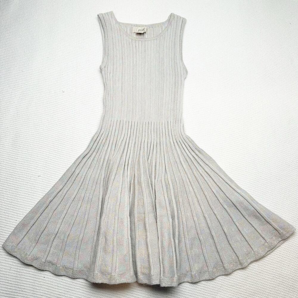 Peek sparkle glitter dress fitted ribbed size 6/7